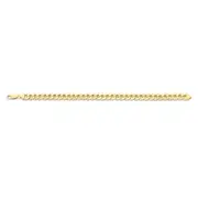 9kt Yellow Gold 19cm Silver Infused Curb Bracelet