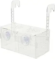 Box Acrylic Fish Breeder Box Transparent Isolation Tank for Shrimp and Fish Nursery with Suction Cups and Newborn Fry