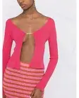 Jacquemus La Maille Pralu Longue Cardigan Top Pink Size 34 NEW