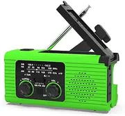 Solar Powered Hand Cranked Radio with Phone Charger, Portable AM/FM/NOAA Wind Up Weather Radio with SOS Alarm, Survival Radio for Indoor Outdoor Adventures Outages