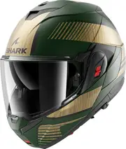 Shark OXO Sikter, flip up helmet , color: Matt Green/Gold/Black , size: M