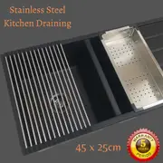 45 X 25CM Dish Rack Drying Drainer Over Sink Stainless Steel Rack Roll Up Foldable Kitchen [44-MAX-COLANDER-1]