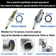 2 Pieces 14/16mm Spark Plug Sleeve w/ Thin Wall Magnetic Socket 3/8 Drive Socket