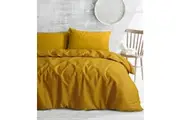Amsons Royale Cotton Quilt Duvet Doona Cover Set with Europeon pillowcases - Mustard