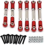 MANGRY Adjustable Tie Rods Turnbuckles Toe Links Linkage Set 1/10 Fit for Arrma Senton Granite 4X4 MEGA 550 Upgrade Parts(Red)