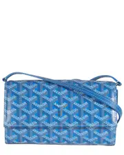 Goyard Blue Goyardine Coated Canvas Varenne Continental Wallet (Authentic Pre- Loved)
