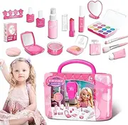 Fizepgo Pretend Play Makeup Toys | Little Girl Play House Makeup Game,Indoor Toy with Beautiful Storage Box for Christmas, Birthday, Children's Day, New Year