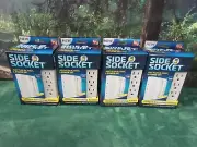 SIDE SOCKET 6 OUTLET POWER STRIP WHITE SURGE PROTECTOR NEW IN BOX