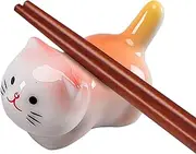 Cute Cat Chopsticks Rest | Ceramic Chopsticks Holder Desk Ornament - Chopstick Rests and Holders, Cat Ornaments for Chopsticks, Forks