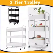 New Tool Trolley 3-Tier Workshop Cart Rolling Steel Parts Storage Handyman AU