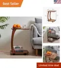 C Side Table, C Table with Wheels, TV Tray Table, Couch Table That Slide, for...