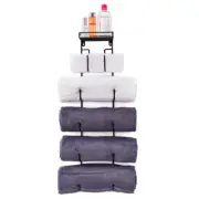Towel Rack Wall Mount Cast Iron Wine Bottle Stack Bath Towels Shelf Home Storage