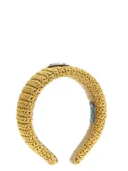 [Prada] Prada-Raffia Headband Accessori Per Capelli Beige-Donna OS