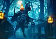 SLEEPY HOLLOW Headless Horsemen SPECTRAL FLAME VERS. & HORROR PUMPKIN HEAD/ SALE