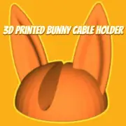 3D Printed Bunny Ears Cable Holder iPhone & More! Orange, PLA