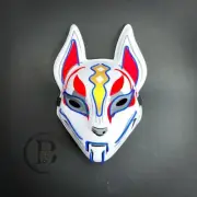 Japanese Kitsune Fox Mask Cosplay LED Light Up Masquerade Mask Halloween Costume