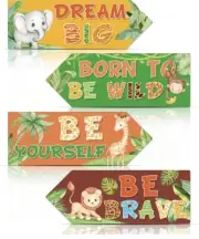 Jungle Safari decorations set of 4(12x4.5inchx4)