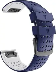[DJDLFA] Double Colors Breathable Silicone Watch Band For Garmin Fenix5 5X Plus 6 6X Pro 7 7X 3HR 22 26mm Sport Strap Bracelet