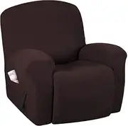 Smarcute Recliner Sofa Cover 1-Piece Non Slip Soft High Stretch Jacquard Slipcover Form Fit Stretch Furniture Cover Recliner Sofa Slipcover Machine Washable (Brown)