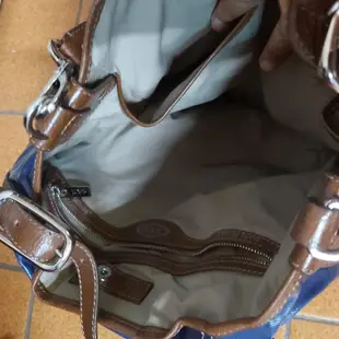 專櫃二手近新真品義大利製 TOD’S G-Bag 漆亮帆布 水桶型肩背包