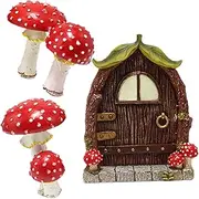 Hemore Fairy Door for Tree Trunk, Resin Elf Door with Glow in The Dark Feature, Fairy Garden Door, Elf Door