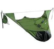 Yard Hammock Outdoor Swing Camping Hammock Survival Sleeping Bag with Mosquito Anti-Mosquito Anti-Insect Portable Hammocks Green
