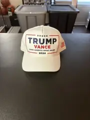 Donald Trump - JD Vance Cali-Fame Hat 2024 WHITE 45-47 MAGA Cap Authentic New