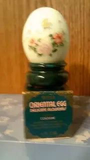 VTG 1975 AVON ORIENTAL EGG DELICATE BLOSSOMS-SONNET COLOGNE-NIB-FREE SHIPPING