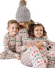 Christmas Family Matching Elk Pyjamas Set Mom Dad Kids Baby Pajamas Sleepwear