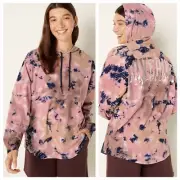 VS VICTORIAS SECRET PINK VARSITY PULLOVER HOODIE TEE SWEATER TOP TIE DYE XL