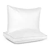 Luxury Goose Feather Down Pillow Standard (Pack of 2) 1.5"gussted White