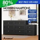 ALFORDSON 6 Chest of Drawers Bedside Table Hamptons Bedroom Storage Black