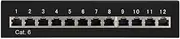 Goobay 69307 CAT 6 Mini/Desktop Patch Panel, 12 Port, Black