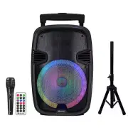 15" Portable Bluetooth Speaker with True Wireless Stereo and Mic (IQ-5715DJBT)