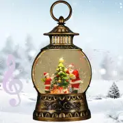 Christmas Santa Snow Globe, Christmas Musical Snow Globe Lantern Lights with 6H