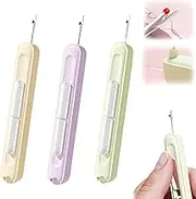 2025 New Seam Ripper, Needle Threaders, 3Pcs 2 in 1 Needle Threader Seam Ripper Tool, Sewing Accessories, Portable Unpicker Sewing Tool, Stretchable Plug-in Sewing Needle Threader (3 Colours)