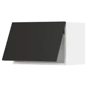 METOD wall cabinet horizontal, white/Nickebo matt anthracite, 60x37x40 cm