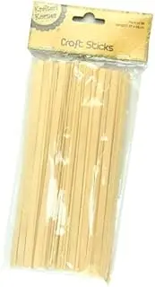 [2PK] Krafters Korner Thin Craft Sticks, Classic Popsicle Stick Natural Color Shape Wood for Crafty Kids DIY Arts Crafts Projects - 19 x 0.6cm