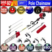 Giantz 65CC Pole Chainsaw Brush Cutter Whipper Snipper Hedge Trimmer Pruner