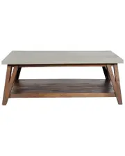 Alaterre Brookside 48inW Wood with Concrete-Coating Coffee Table