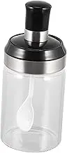 iplusmile 1Pc Household Condiment Bottle with Spoon Lid Versatile Glass Seasoning Jar for Cooking Bbq and Kitchen Use High Temperature Resistant Easy to Clean