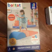 Battat BT1860 Squishy Stack Rollers 3 Foam Multicolor Play Shapes NEW