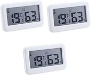 BESTOYARD 3 Pcs Digital Thermometer Digital Alarm Clock Alarm Clocks Room Temperature Radio Alarm Clock Thermometers Loud Alarm Clock Probe Thermometer Clock Alarm Radio Humidity Meter