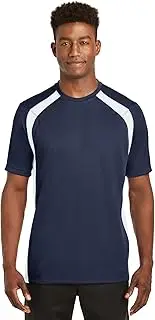 [SPORT-TEK] Men's Dry Zone Colorblock Crew 3XL True Navy/White