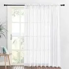 Sheer Drapes Tear Resistant Easy Care Light Filtering Curtains Drapes Home Decor