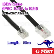 New Black 0.5m RJ12 6P6C to RJ45 8P8C PRO ADSL Telephone LAN ISDN Cable for NBN