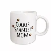 3dRose Cocker Spaniel Dog Mom - Doggie by breed - brown muddy paw prints love -