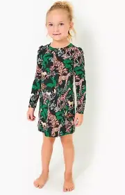 Lilly Pulitzer NWT Girls Mini Jansen Dress Dancing In The Moonlight $78 Size XS