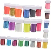 Tofficu 24Pcs Nail Art Sequins DIY Manicure Glitter Accessories for Nail Decoration for Home Salon Use for Nail Art Eye Makeup Crafts and Special Occasions
