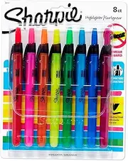 Sharpie Liquid Retractable Highlighters Assorted Colors, Chisel Tip Highlighter Pens, 1 Pack of 8 Count